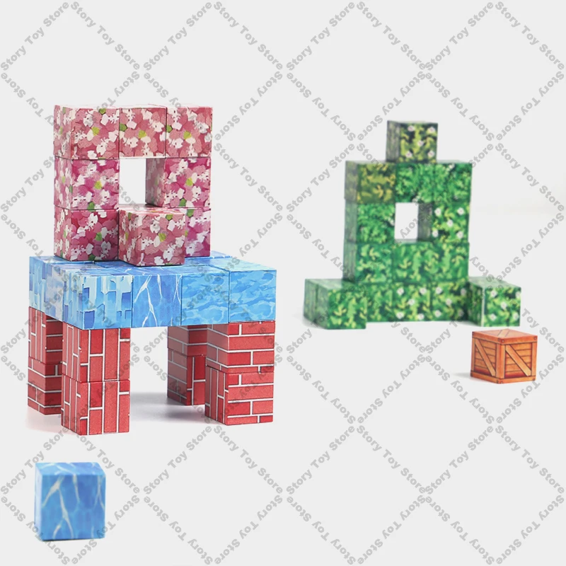 Magnetyczne klocki konstrukcyjne World Magnet Cube Model do składania, klocki DIY, zabawki edukacyjne STEM, sensoryczne zestawy do wczesnej edukacji dla dzieci