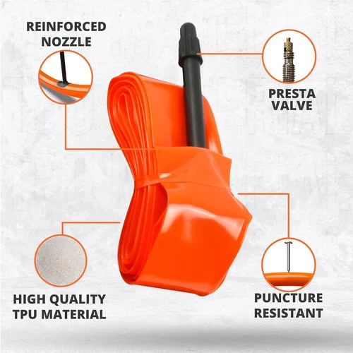 Imagen 2 del producto PINMOAP 1/2 Uds tubo interior de Tpu para bicicleta 28g boquilla francesa ultraligera tubo interior de bicicleta de carretera 700x1 8/23/25/28/30/32C FV45/65/85mm