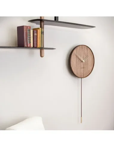 /Black Walnut Wood Wall Clock Modern Creative Nordic Spain Style Wall Clocks Pendulum Clock Silent Living Room Home Decor Gift