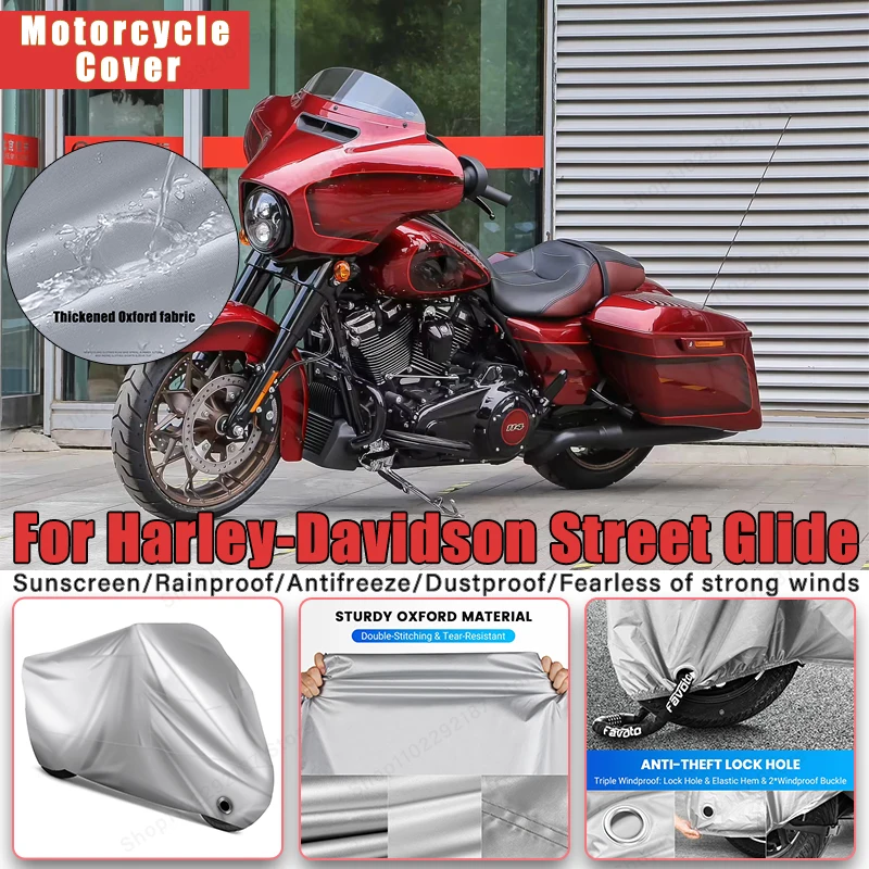 

Чехол для мотоцикла Harley-Davidson Street Glide без ушей-наружная защита всего тела, водонепроницаемый пылезащитный солнцезащитный аксессуар