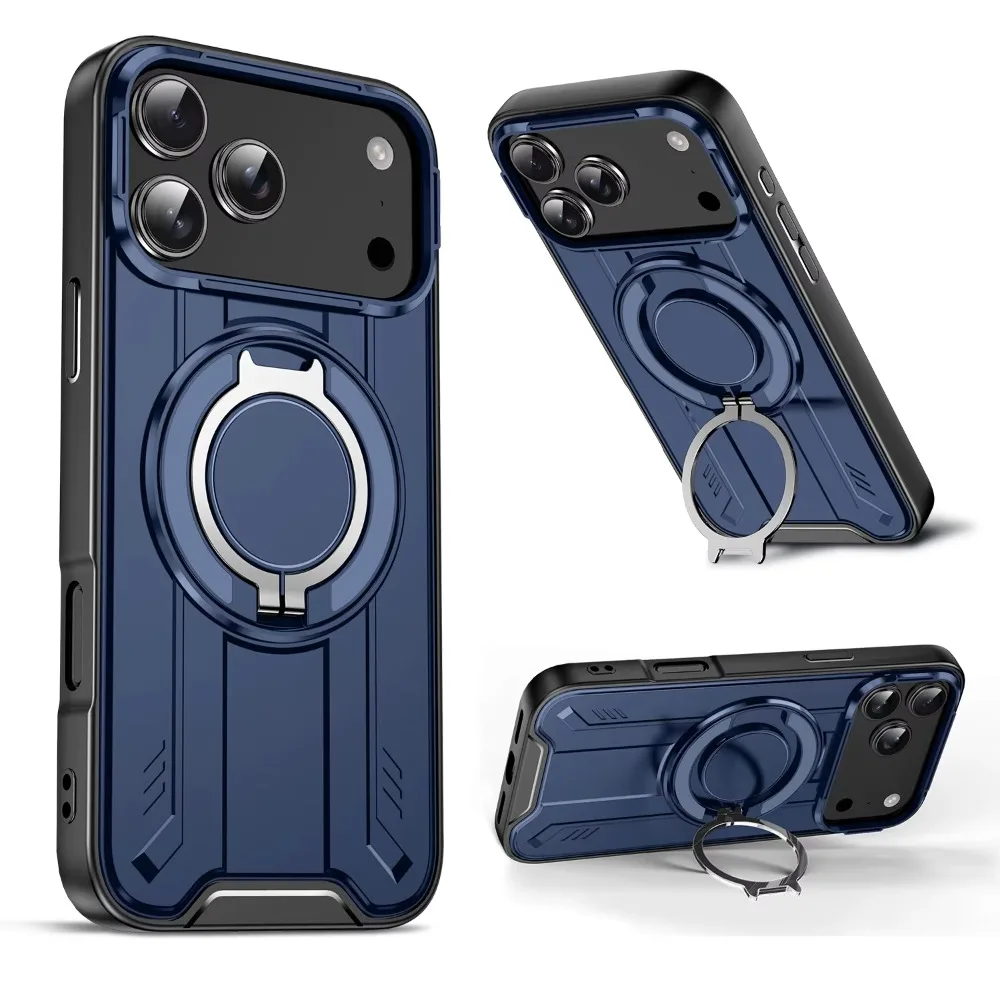 Magnetische Handyhülle mit 360° °   Drehbarer Ständer für IPhone 17 16 15 14 13 12 11 Pro Max Plus für Magsafe Wireless Charge Armor