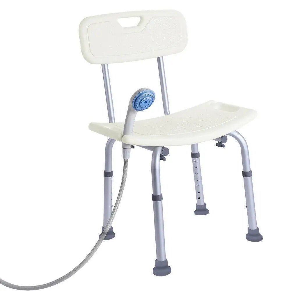 Adjustable shower chair with backrest