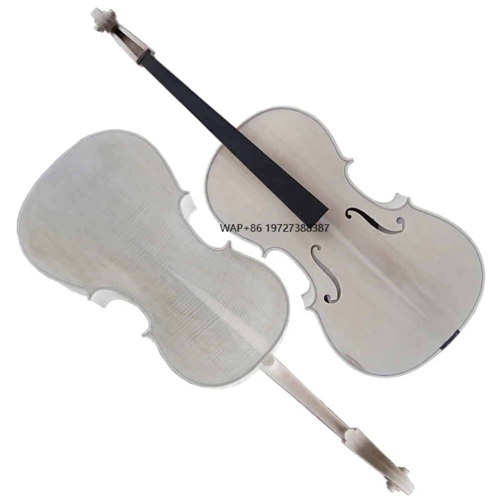 

Музыкальный инструмент без покраски, твердая нелакированная виолончель с грифом из черного дерева, сделано в Китае