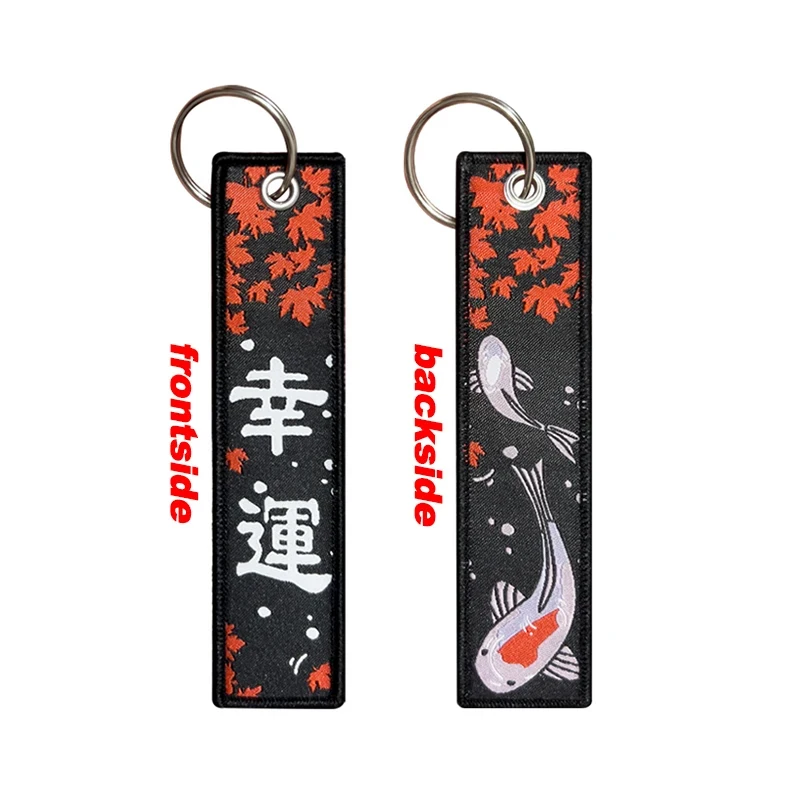 Medical Bag Fake Taxi Both Sides Embroidery Patterns Funny Keychain Motorcycle Red Tag Keychain view 4