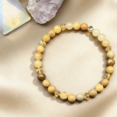 Citrine Natural Stone Bracelet Unisex Handmade Jewelry 6mm for Wealth and Success Jewelry Bracelets