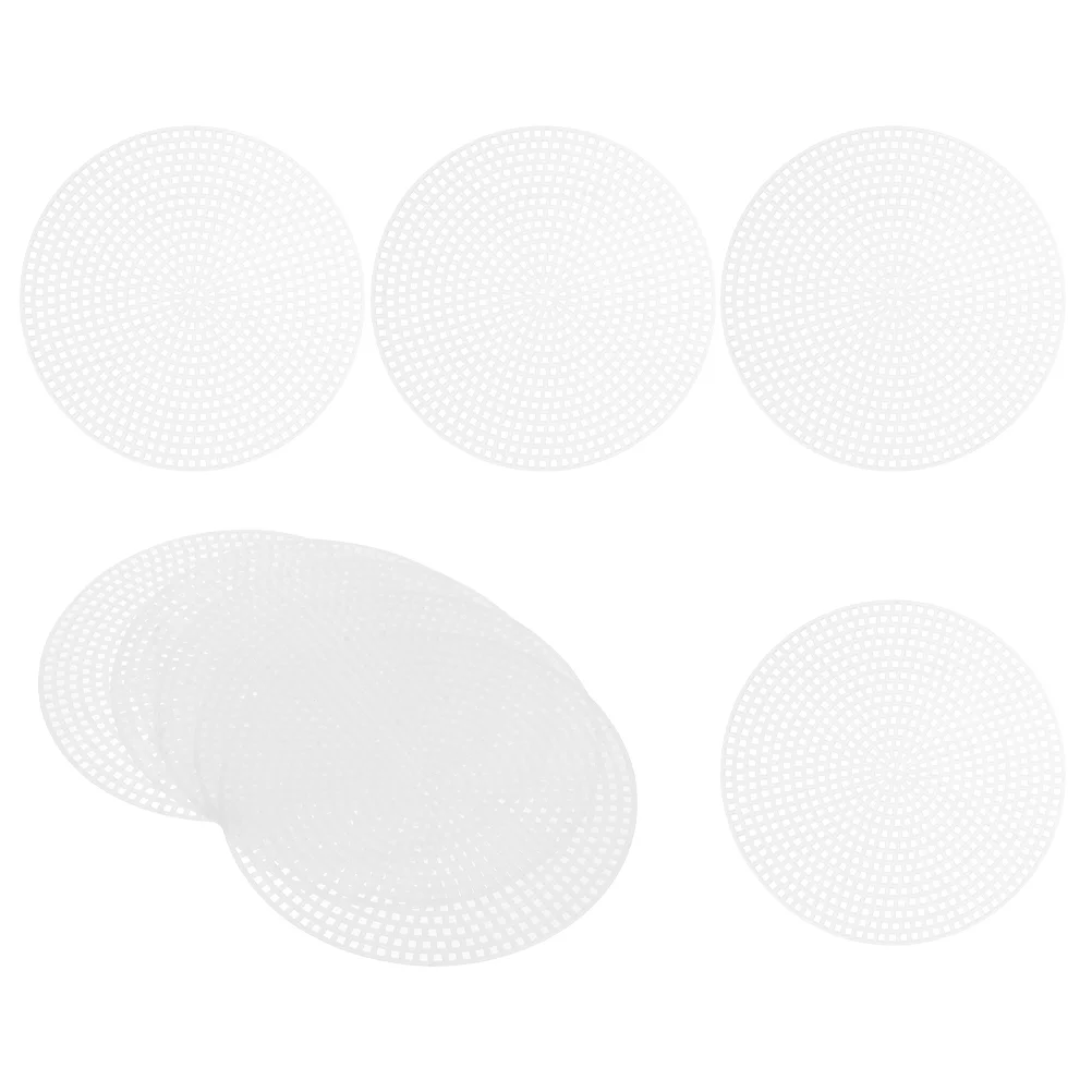 20 Pcs Cross Stitch Grid Board Round Embrordery Mesh Canvas Stencils Reusable Stitching Pads Plastic Wire