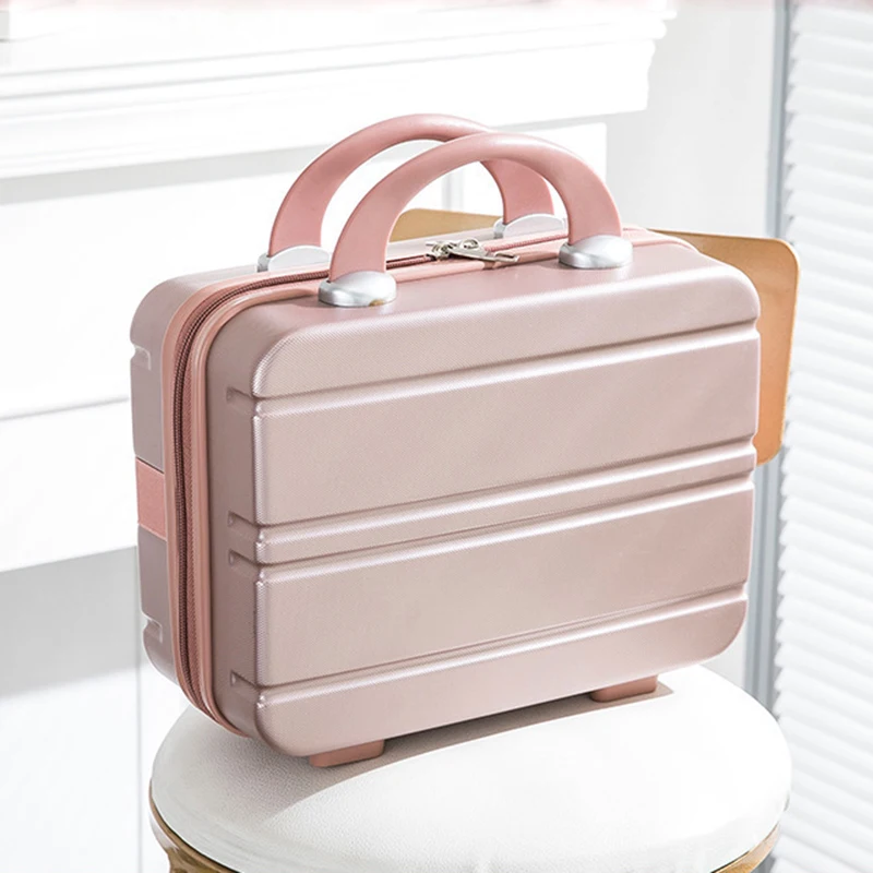 New Arrival Women's Vertical Stripe Fashion Design Solid Portable Makeup Box Small Storage Luggage Travel Suitcase Dropshipping