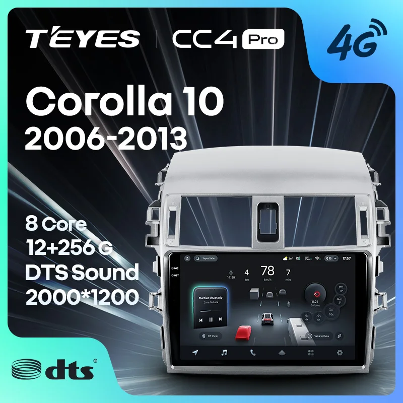 

TEYES CC4 PRO For Toyota Corolla 10 E140 E150 2006 - 2013 CarPlay Android Auto 2DIN Autoradio Radio Multimedia Stereo