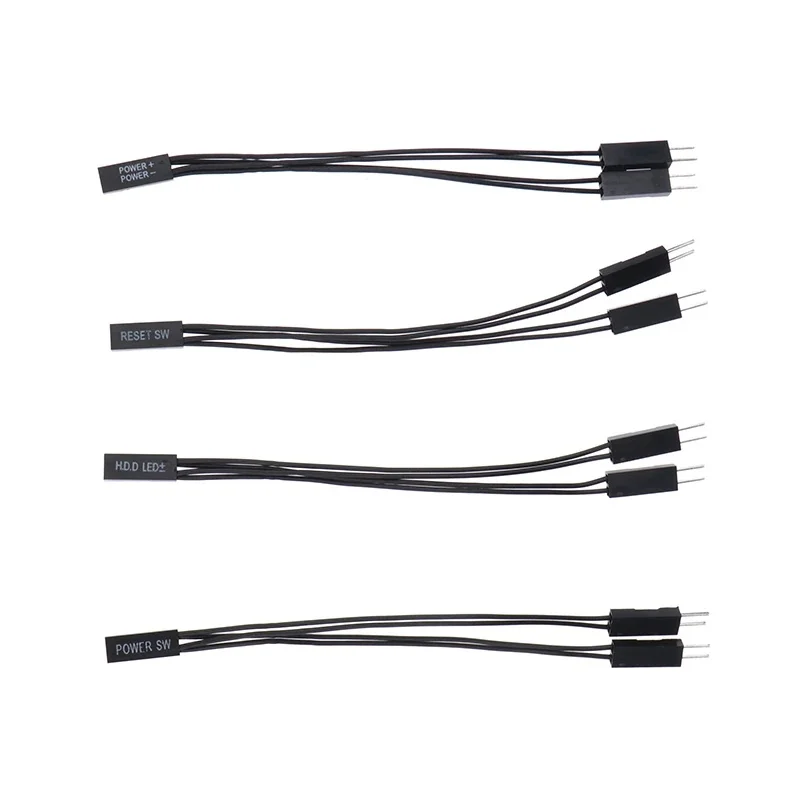 12cm/4.7in Motherboard Switch Power SW/RESET SW/HDD LED /Power LED 1 To 2 Double Adapter Cable Support Dual Boot