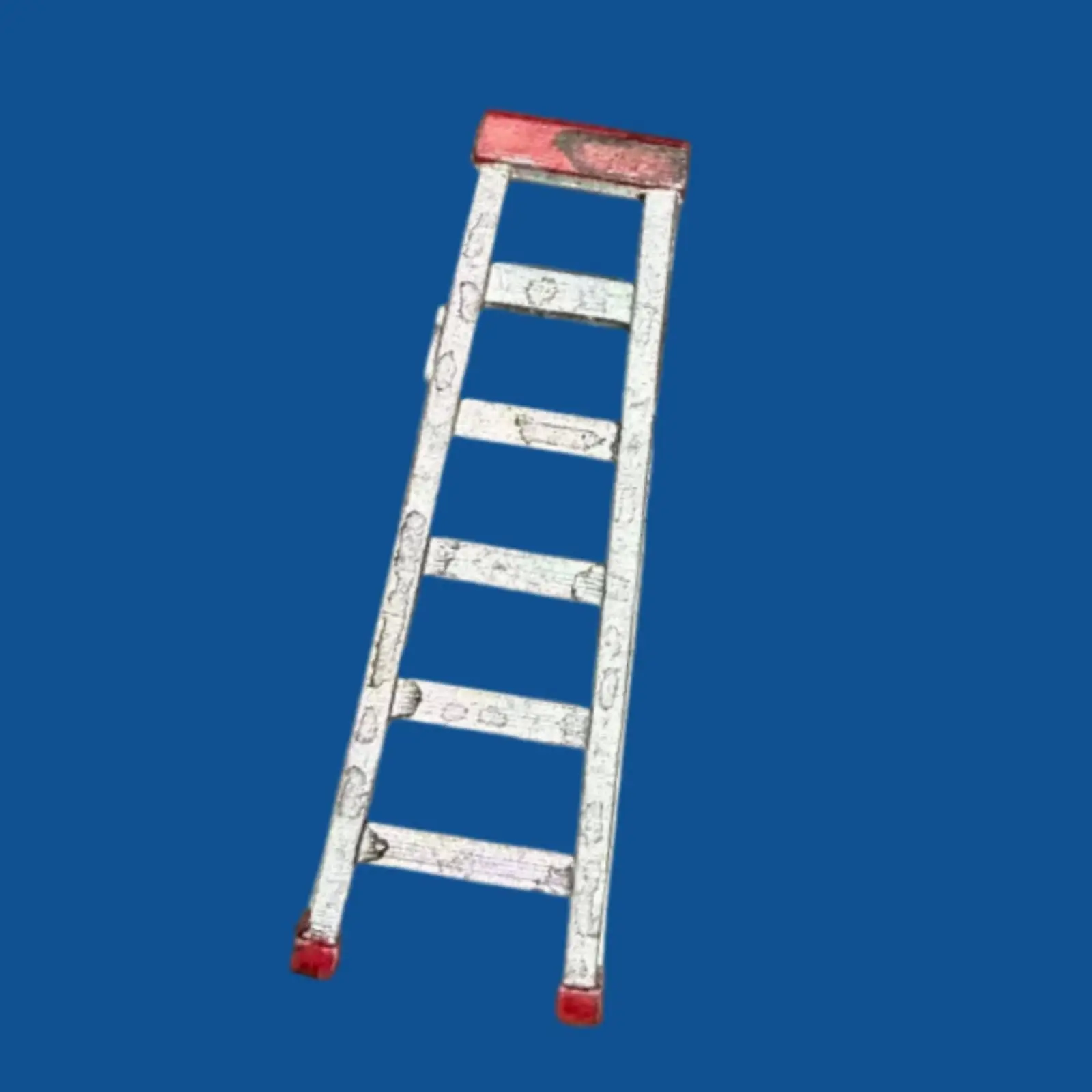 Miniature Step Ladder 1/64 Scale Ladder Model with Rungs Weathered Diorama