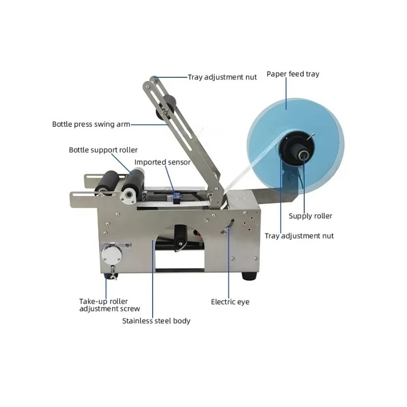 Semi Automatic Desktop Sticker Small Round Glass Vial Bottle Adhesive Label Labeling Machine for Sale