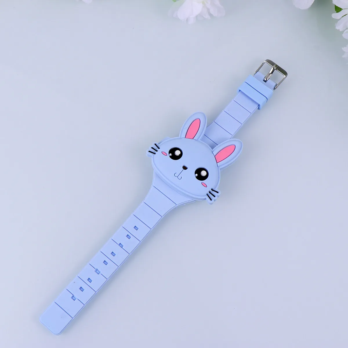 Silicone LED Cartoon Rabbit Watch Light Pink Birthday Gift Party Favor for Cartoon Watch for