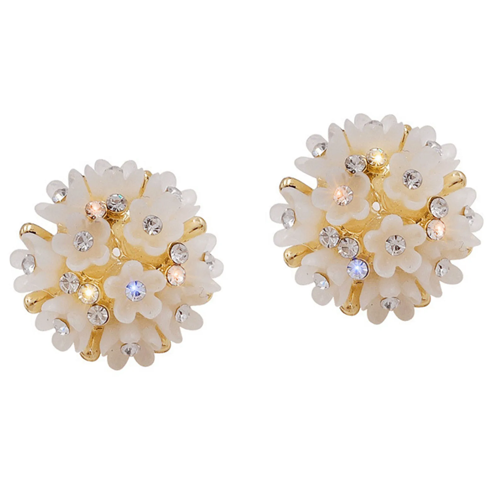 Elegant Flower Stud Earrings Sparkly Rhinestone Floral Cluster Earrings Weddings Bridal Earring Jewelry