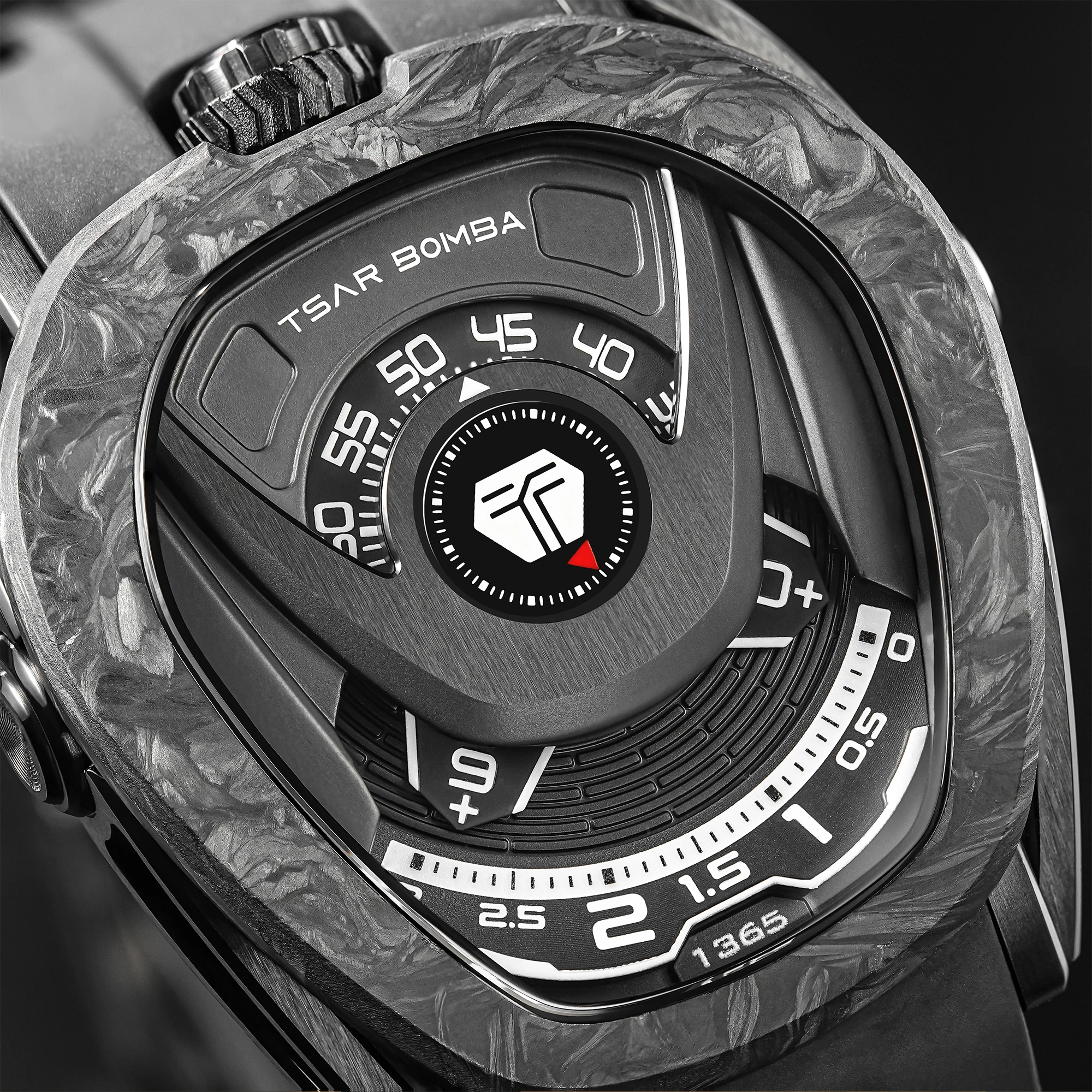 TSAR BOMBA Men's Automatic Mechanical Watch Japanese Movement 316L Stainless Steel Sapphire Crystal 10ATM Skeleton Wristwatch