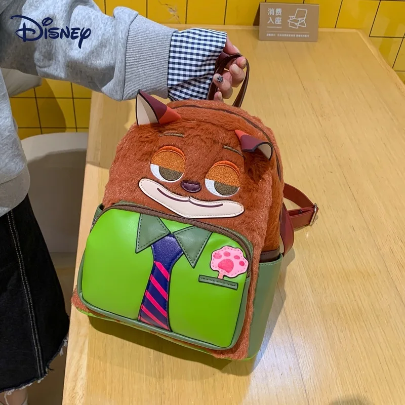 

Сумка-рюкзак Disney Zootopia в стиле милого аниме, плюшевая, с большой вместимостью, портативная, для путешествий, подарок