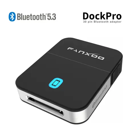 Fanxoo DockPro 30 Pin Bluetooth Adapter 5.3 for Bose Sounddock JBL SONY YAMAHA Stereo and Other iPhone iPod Docking Station