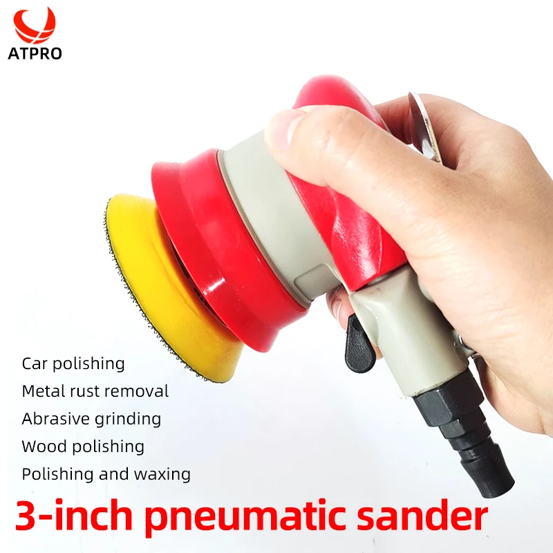 

3-inch Pneumatic Sandpaper Machine 75mm Sander For Car Finish Grinding Wood Polishing Dry Grinder