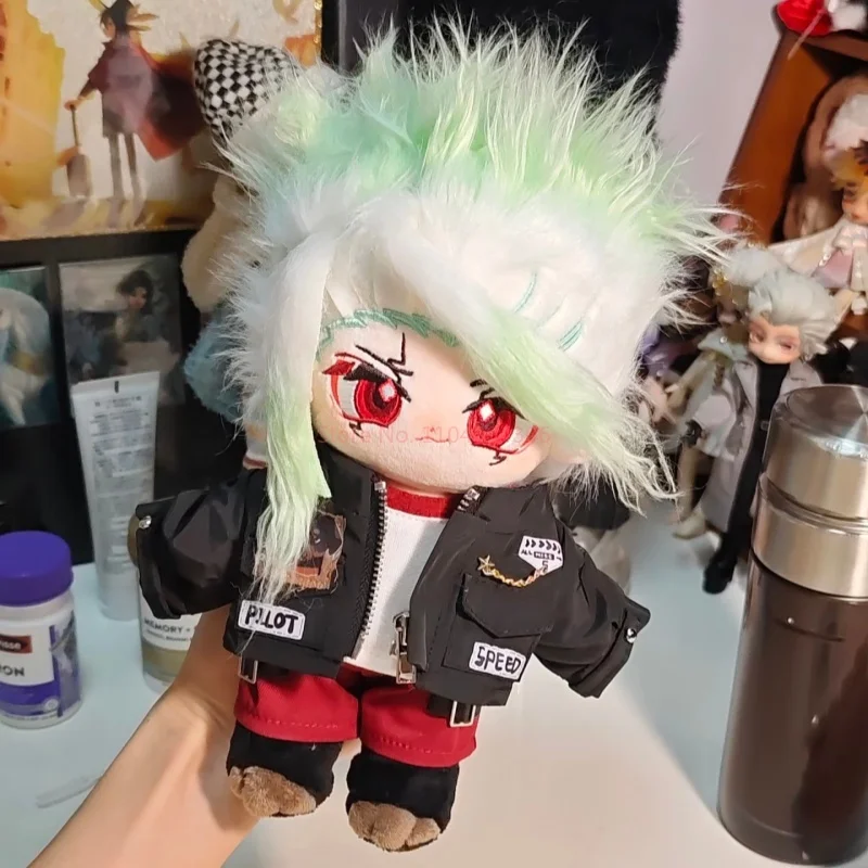 Farcito 20 cm Anime Dr. Stone Ishigami Senku Cotton Doll Toys Cos Bambini Adulti Peluche Dress-Up Toys Festival Regali a sorpresa