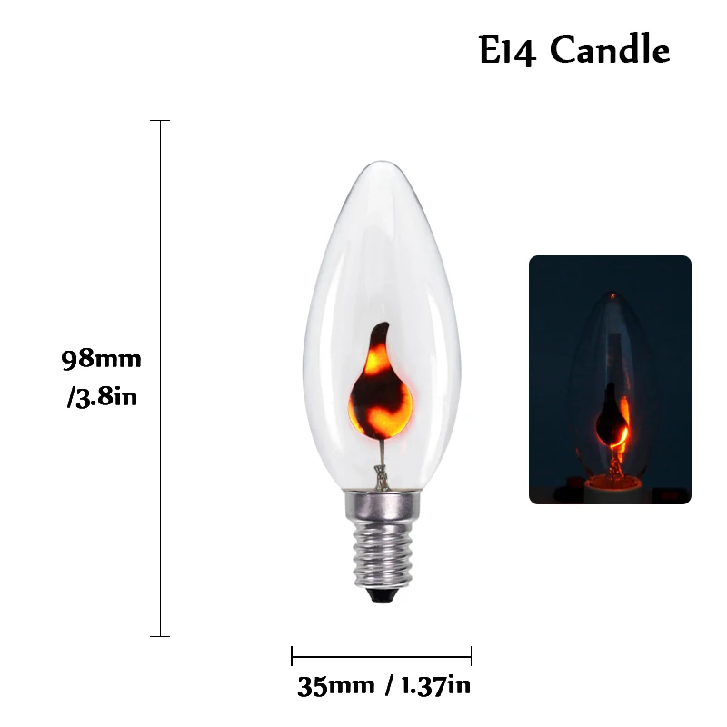 E14 LED電球 キャンドル型 高輝度 約10cm 127個 エジソンLEDキャンドル電球 E14 3W 220V 4個