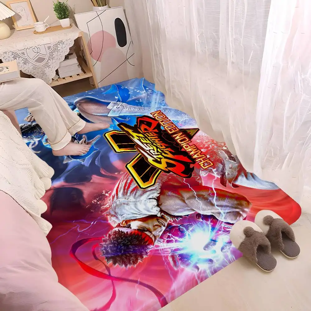 Street Fighter Retro Game Gamer Floor Mat Cheaper Anti-slip Modern Living Room Balcony Printed Bedside Mats