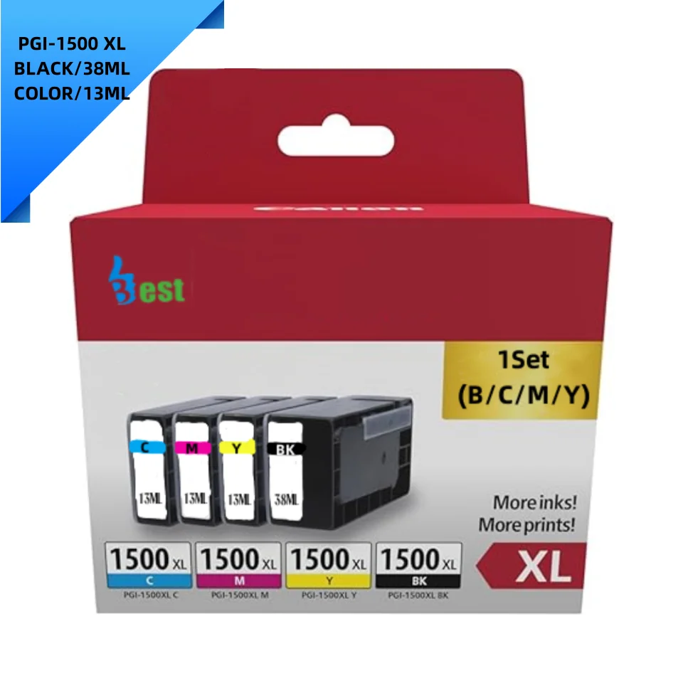 Canon PGI-1500 XL Pack of 4 cartridges Yield XL (Black XL Cyan XL Magenta XL Yellow XL) Genuine (Recycled Cardboard Multipack)