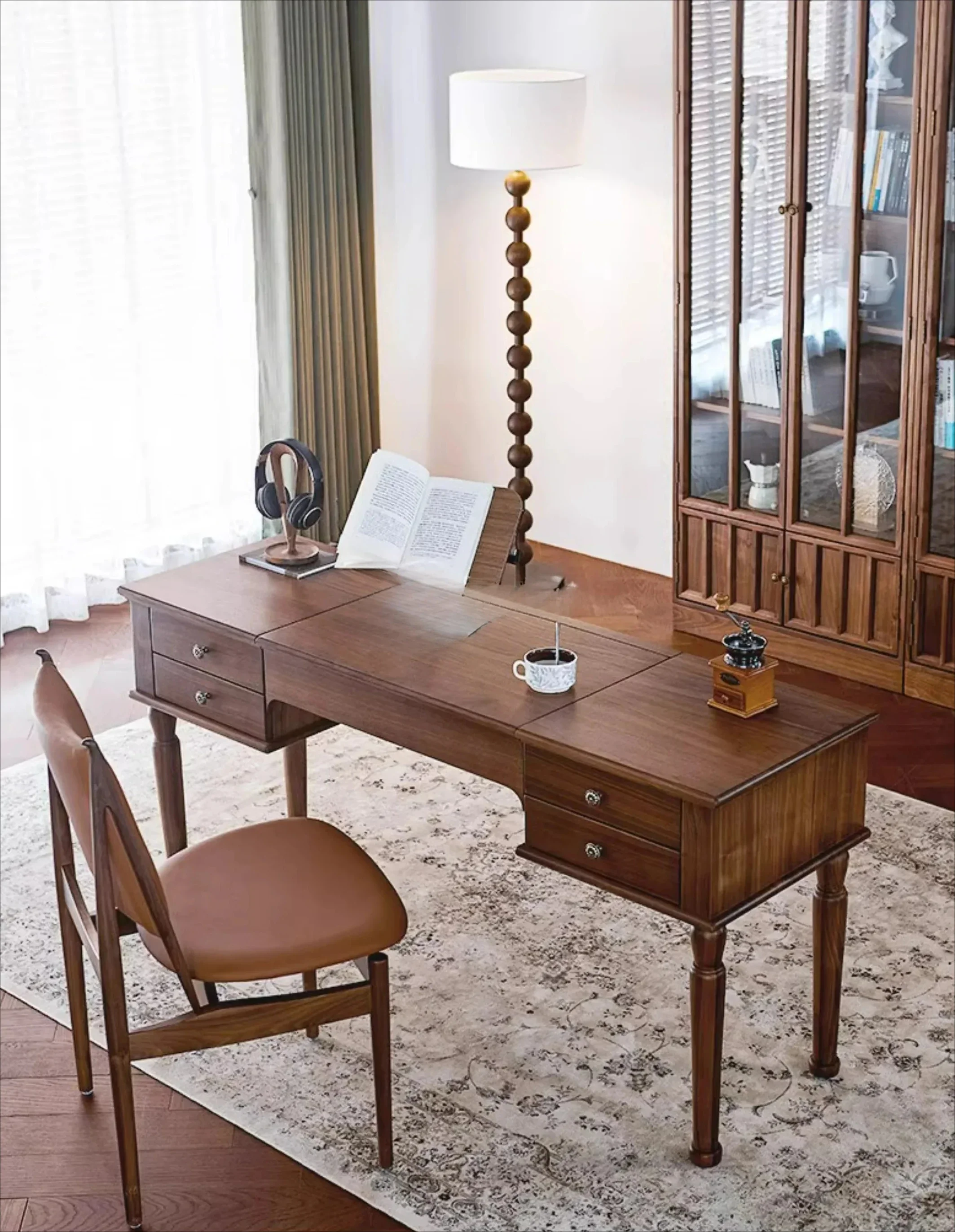 Solid Wood Computer Desk Home Writing Desk Office Dressing Table Dual-use Desk