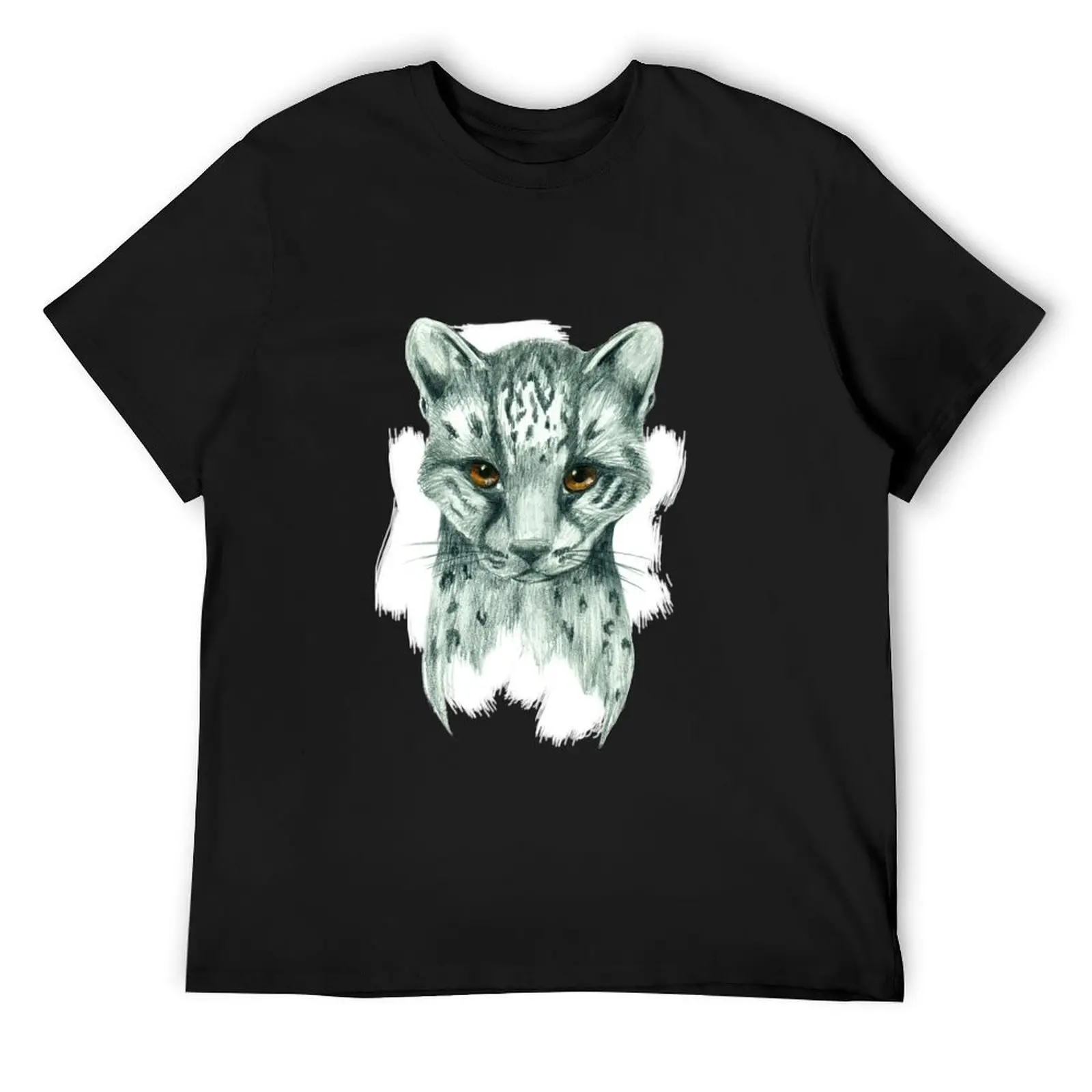 Leopard pencil drawing T-Shirt street wear anime man t shirt quick drying men t shirts high quality