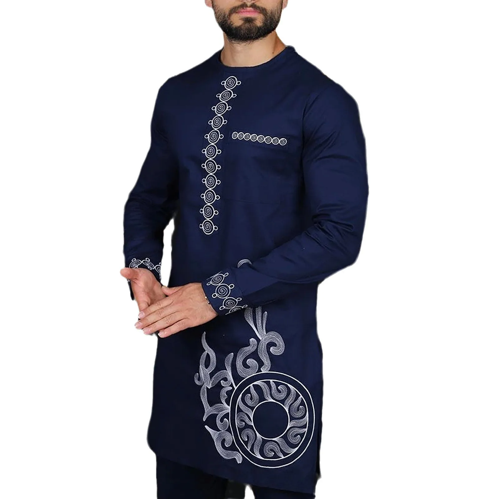 Conjunto de bordado informal para hombres, comercio exterior europeo y americano, estilo africano, Oriente Medio, caliente