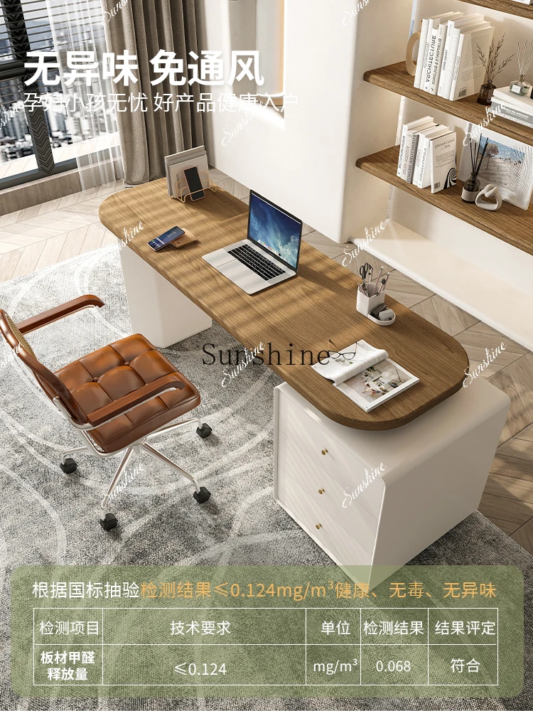 

French cream style solid wood desk storage cabinet integrated light luxury modern simple special writing desk FT