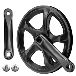Bike Crankset 52T Single Chainring Bike 152mm Crank Arm Set for 6/7/8 Speeds City Bike,Fat Bike,E-Bike,Folding Bike Accessories