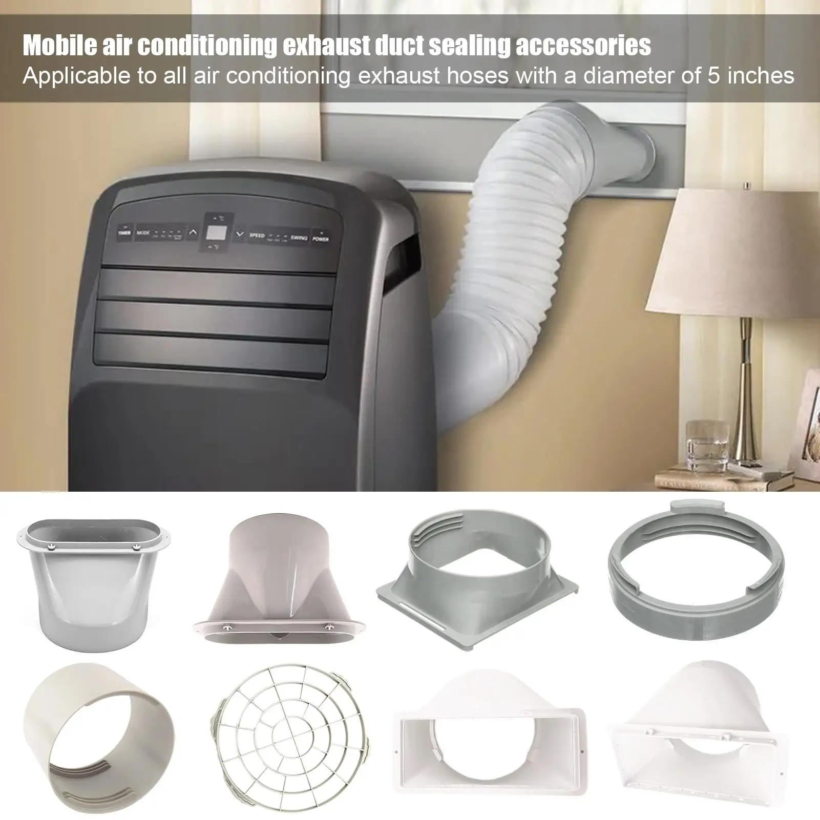 AC Hose Connector Mobile Air Conditioner Exhaust Hose Connector Portable AC Coupler with Good Sealing Effects Pipe Accessories