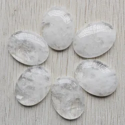 Fashion Natural white crystal Oval CAB CABOCHON 30x40mm beads Diy jewelry accessories making free shipping Wholesale 6pcs/lot