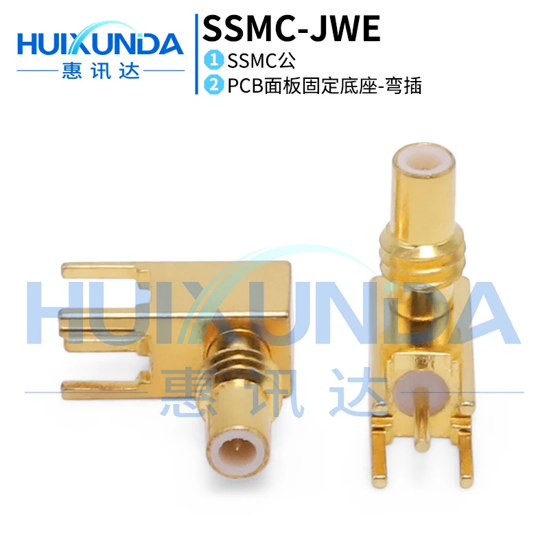

SSMC-JWE SSMC Bent Male Solder PCB Panel Socket, Mini SMC Male SSMC-JWHD Connector