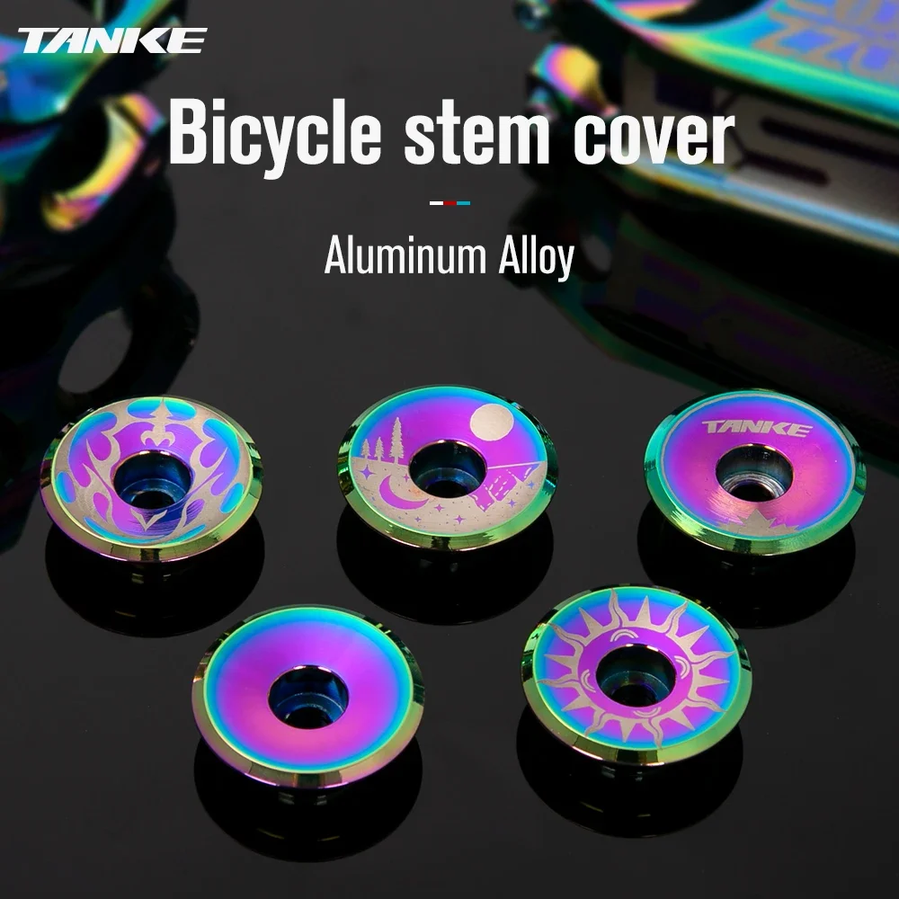 

TANKE Bike Stem Cover Aluminium Alloy Stem Top Cap Only 5.2g Ultra Light Headset Cover With Screw for 28.6mm Front Fork Head Tub