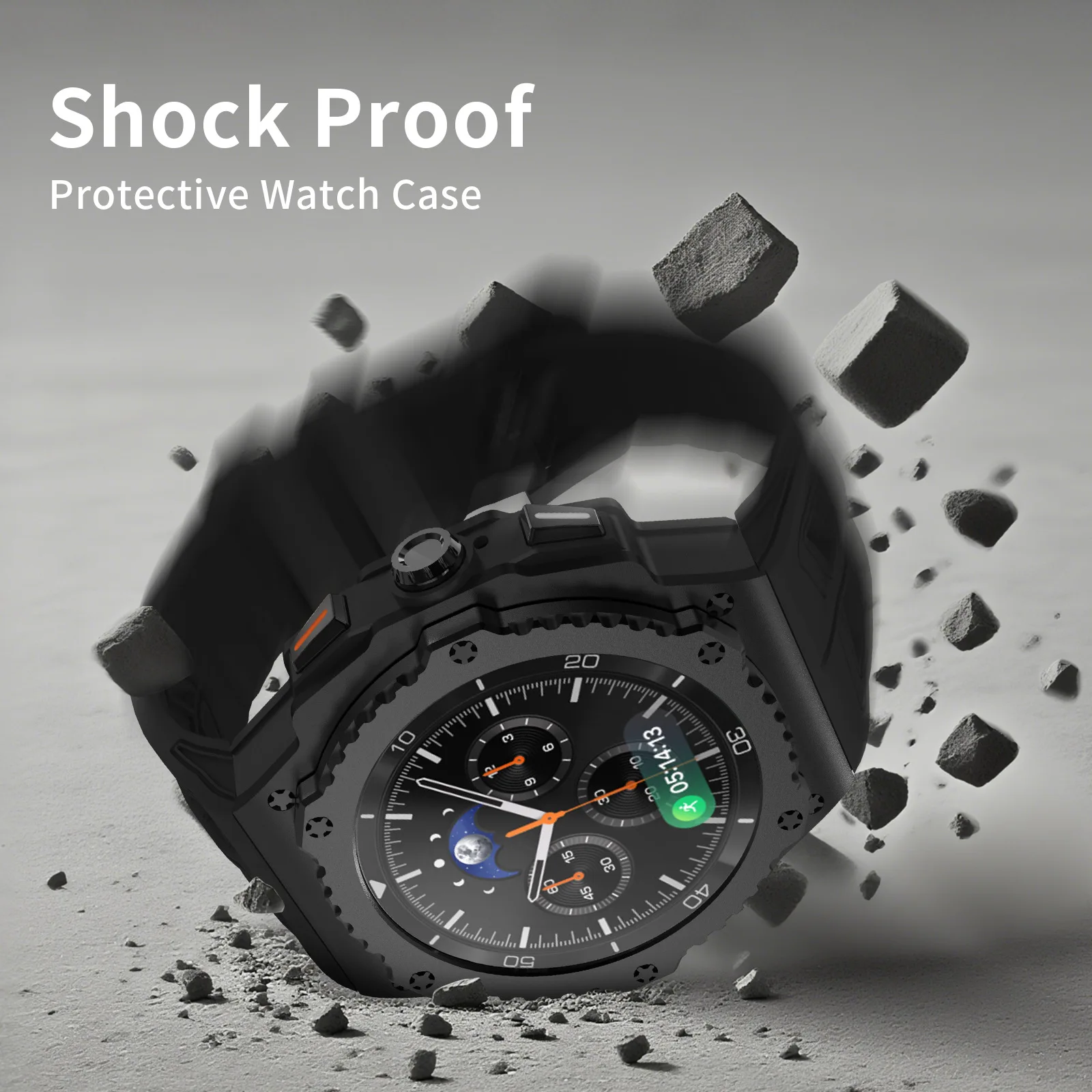 Luxury Modification Kit For Samsung Watch 8 Classic 46mm Alloy Metal Case Rubber Band For Galaxy Watch 8 Classic Kit Accessories
