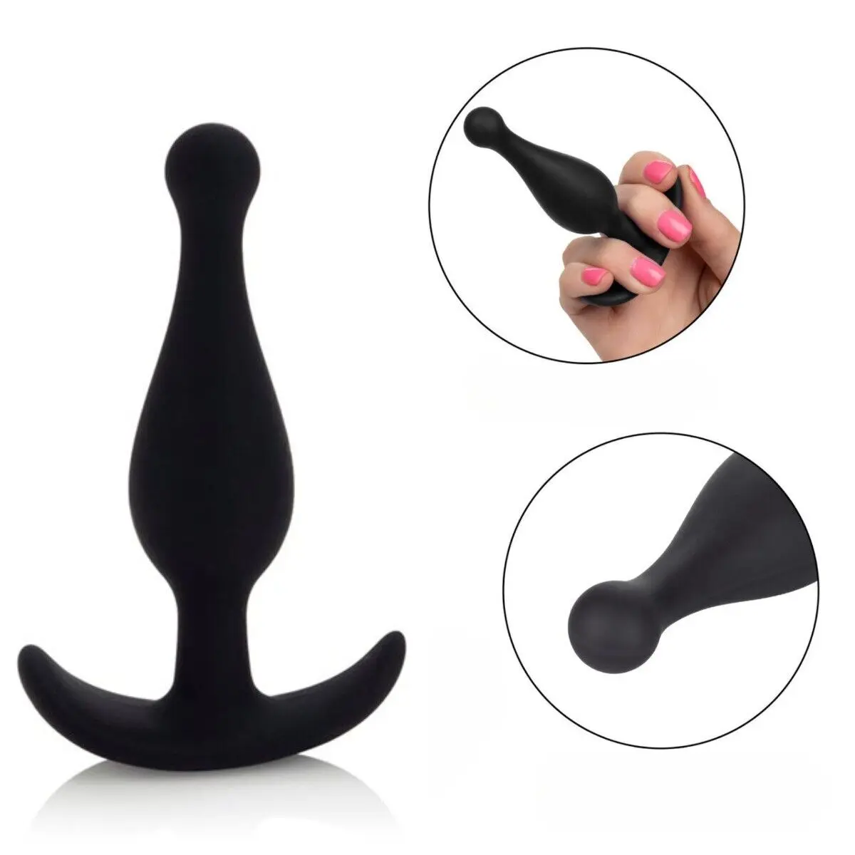 Flexible Bendable Slim Slender Silicone Beginner Anal Sex Toy Butt Plug Beads