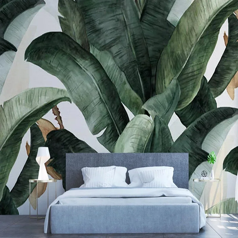 Custom Mural Wallpaper 3D Tropical Plant Green Leaves Wall Painting Living Room Study Dining INS Background Papel De Parede - Image 3