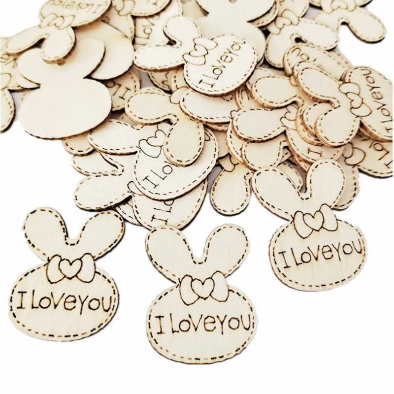 

50 шт. деревянные вырезы в виде кролика, незавершенные деревянные вырезы, деревянные краски, поделки из кролика для детей, живопись, поделки своими руками, домашний декор