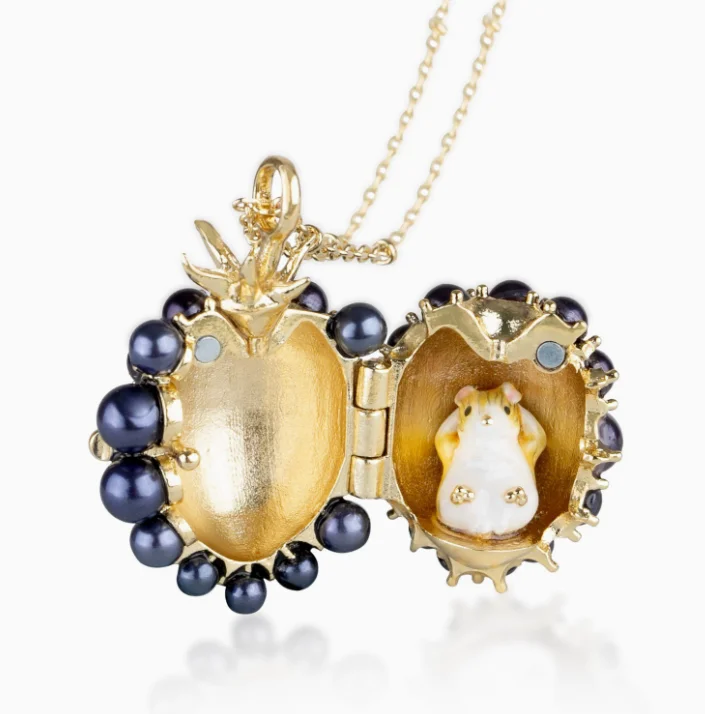 New Fruit Easter Egg Necklace Opening and Closing Animal Easter Egg Necklace Strawberry Regular Box Pendant Necklace Gifts image 3