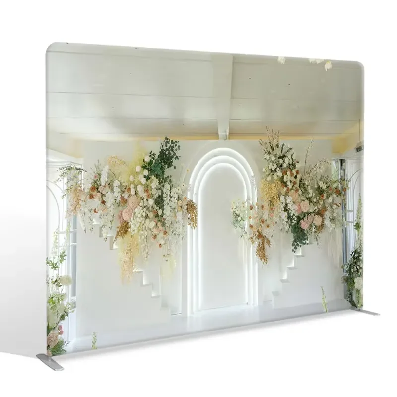 for 10X8ft Full Size Adjustable Aluminum Frame Tension Fabric Foldable Lightweight Portable Wedding Event Display Banner