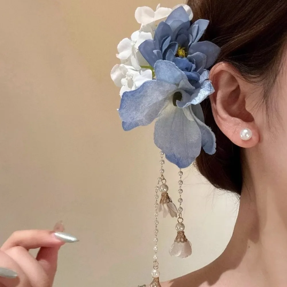 

Fresh Tassel Hanfu Hair Accessories Colorful Ancient Style Chinese Style Hair Clip Headdress Headpieces Flower Hairpin Women