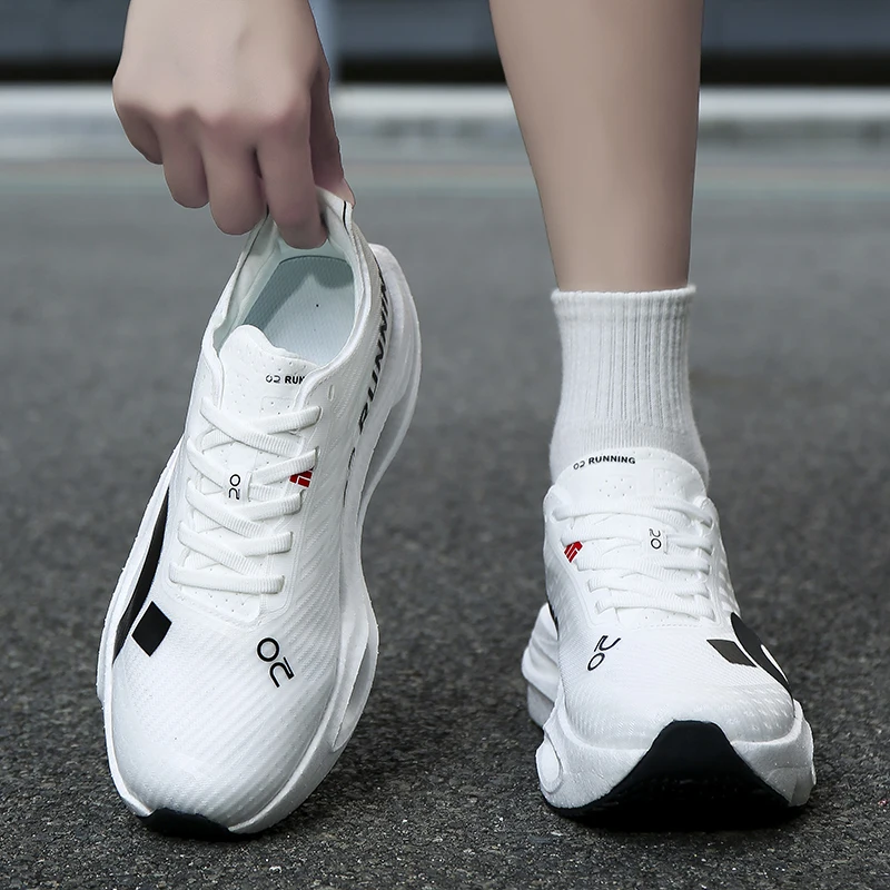 Zapatillas deportivas para hombre, ideales para maratones, con plantilla de carbono, amortiguación de aire, transpirables, ligeras y cómodas. Zapatillas deportivas antideslizantes para mujer.