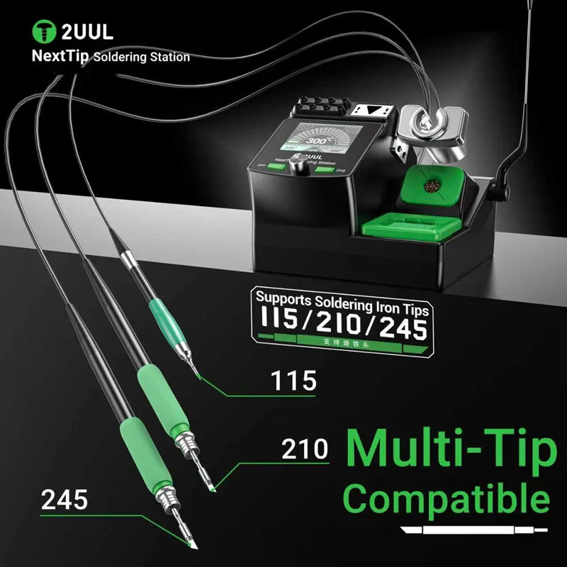 2UUL NT210 Soldering Station Compatible C210/C245/C115 Handle for Phones PCB Electronic Welding Rework Station Tools Set