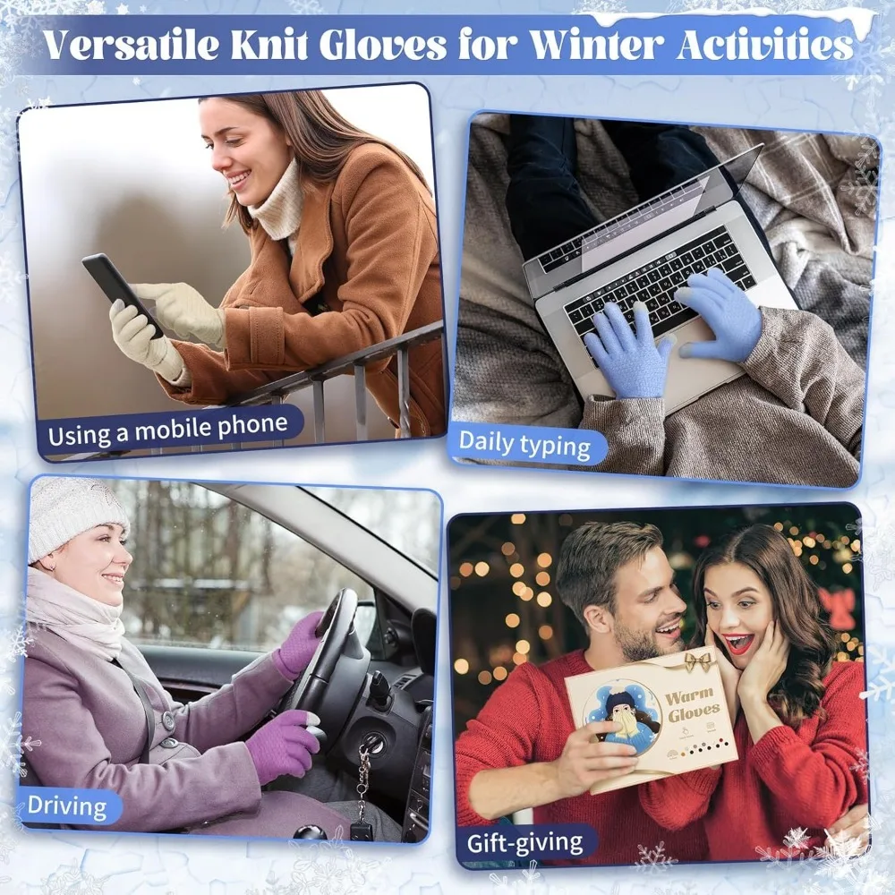 Dames winterhandschoenen touchscreen koud weer, verjaardagscadeaus voor volwassen vrouwen haar moeder vrouw