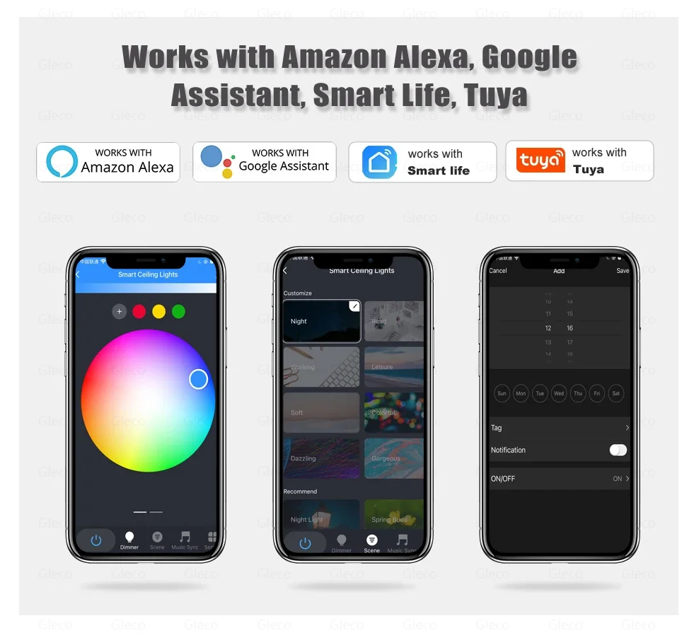 Tuya Wifi/Zigbee Decke Licht RGBCW Led-deckenleuchte Wohnzimmer Dekoration Smart Lampe Für Smart Leben APP Alexa Google hause – Detail 8