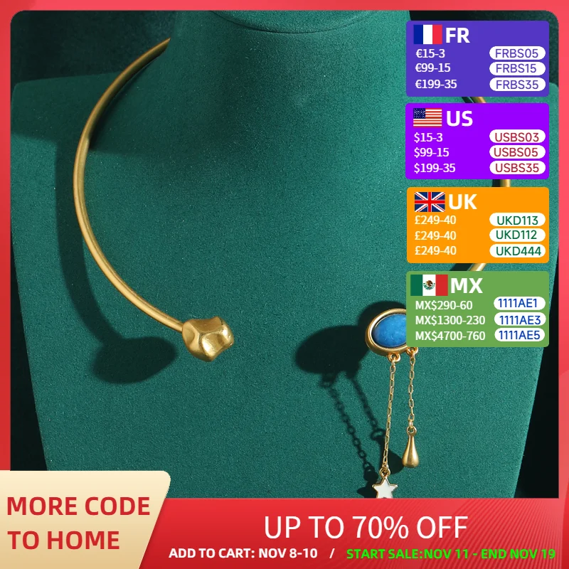 

Antique Collar Choker Necklaces Elegant Star Moon Charm Woman Vintage Designer Jewelry Gold Color Natural Stone Fashion 2025