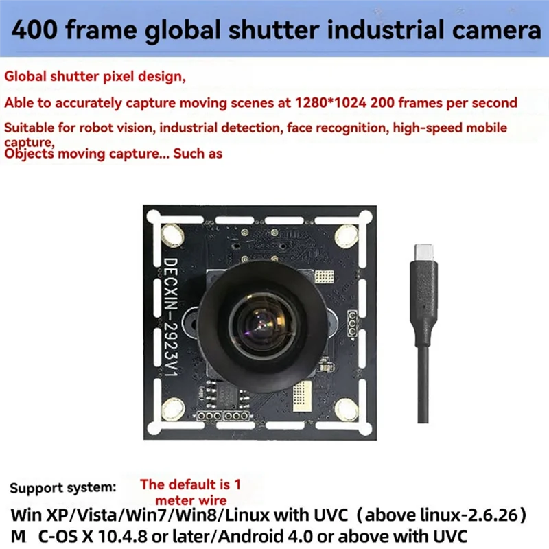 B29C-USB3.0 Global Shutter Camera 1.3MP ° Industrial Camera Module 400 Frames Driver-Free For WINXP/7 8 10 LINUX Android