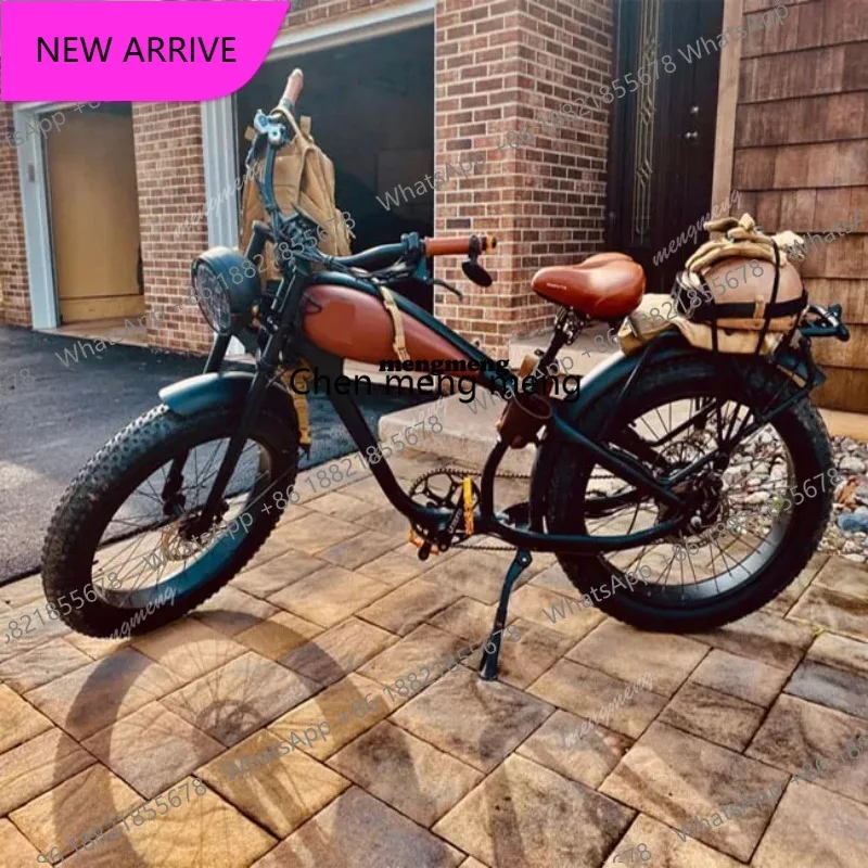 

Новый ретро-винтажный суперэлектрический гибридный велосипед с толстыми шинами 26x4.0 дюймов, 750 Вт, 48 В, 17.5 Ач, с большим запасом хода