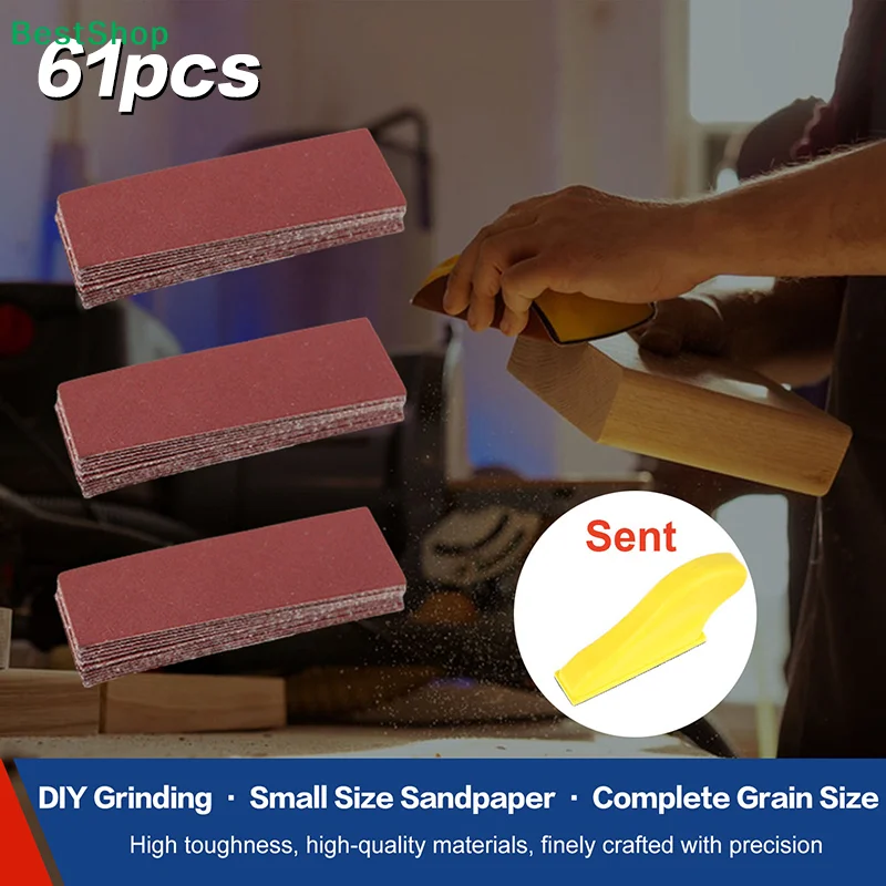 

❄30×90mm Red Sandpaper Handmade DIY Furniture Sanding Sandpaper Square Sanding Sheet Flocked Sandpaper