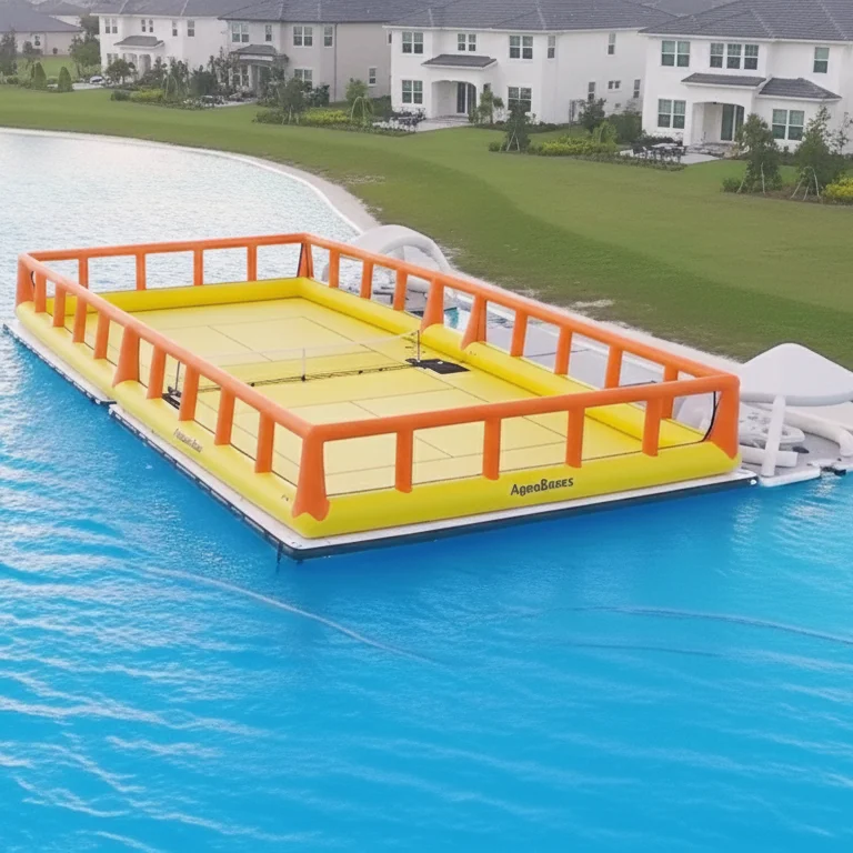 Inflatable Floating Pickleball Court PVC Water Sports Field Custom Badminton Tennis Playground for Commercial Outdoor Use